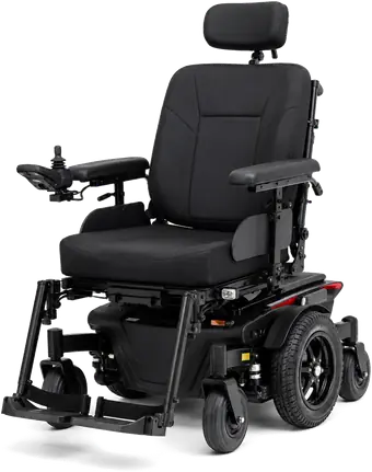 Cadeira de rodas motorizada com joystick e apoio de cabeça