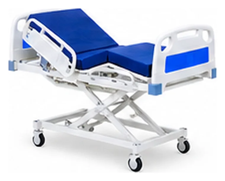 Cama hospitalar Fowler com elevação do leito e base em tesoura