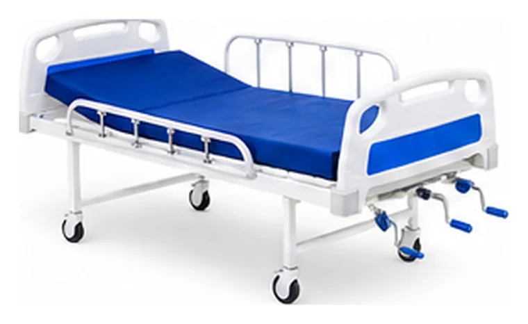 Cama hospitalar manual de 2 movimentos, com manivelas, grades laterais e colchão